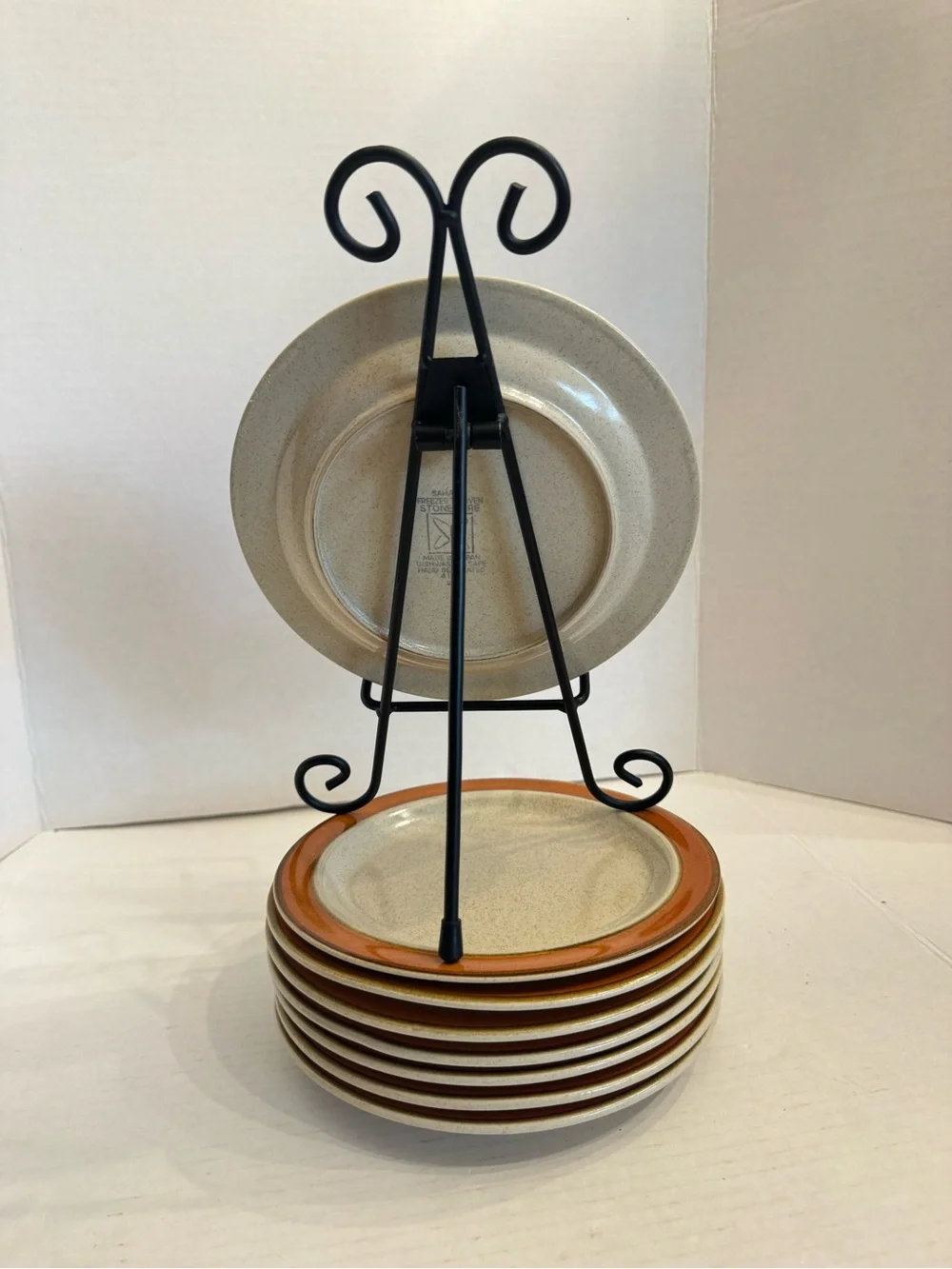Lot of 4 Sears Sahara Orange Rim Salad Plate 7 1/8
